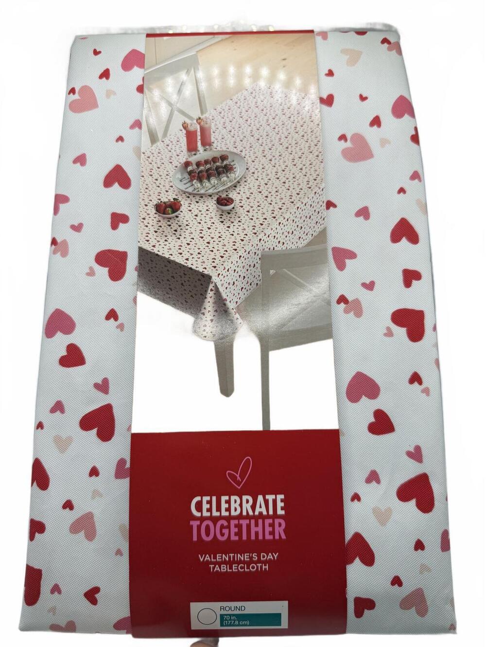 NEW!! Celebrate Together Valentine's Day Round Tablecloth 70 inch
